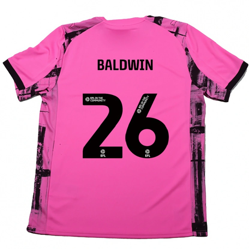 Danxen Damen Jack Baldwin #26 Rosenrot Schwarz Auswärtstrikot Trikot 2025/26 T-Shirt Österreich