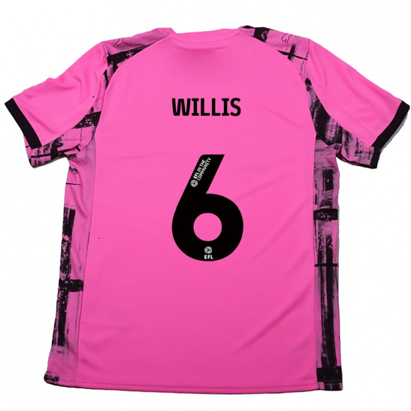 Danxen Damen Jordan Willis #6 Rosenrot Schwarz Auswärtstrikot Trikot 2025/26 T-Shirt Österreich