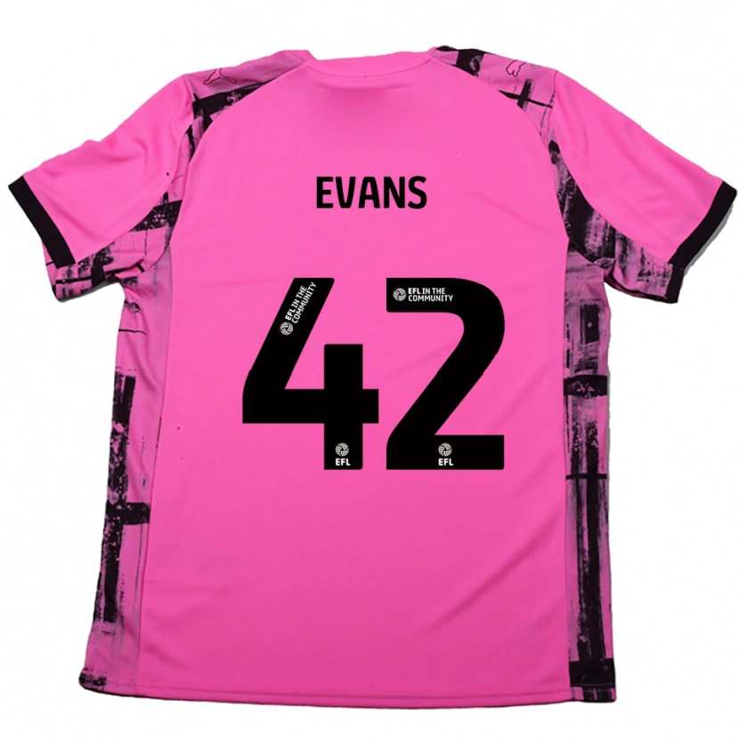 Danxen Damen Oliver Evans #42 Rosenrot Schwarz Auswärtstrikot Trikot 2025/26 T-Shirt Österreich
