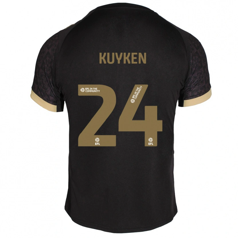 Danxen Damen Ava Kuyken #24 Schwarz Gold Auswärtstrikot Trikot 2025/26 T-Shirt Österreich