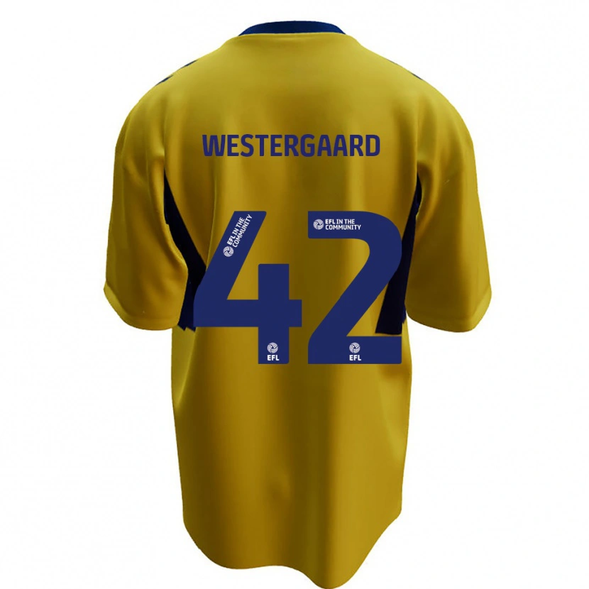Danxen Damen Magnus Westergaard #42 Gelb Blau Auswärtstrikot Trikot 2025/26 T-Shirt Österreich