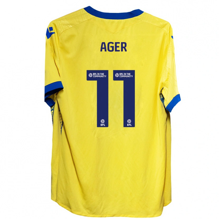 Danxen Damen Emily Ager #11 Gelb Blau Auswärtstrikot Trikot 2025/26 T-Shirt Österreich