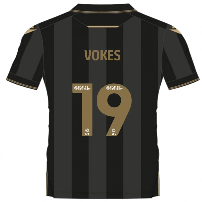 Danxen Damen Sam Vokes #19 Schwarz Gold Auswärtstrikot Trikot 2025/26 T-Shirt Österreich