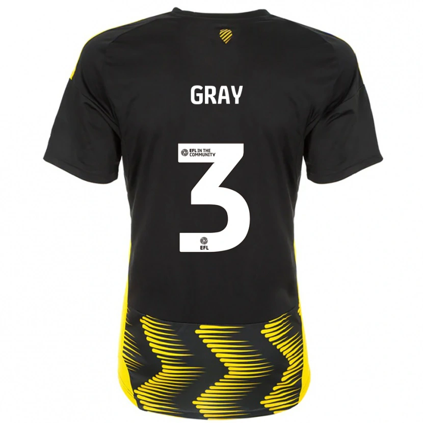 Danxen Damen Rebecca Gray #3 Schwarz Gelb Auswärtstrikot Trikot 2025/26 T-Shirt Österreich
