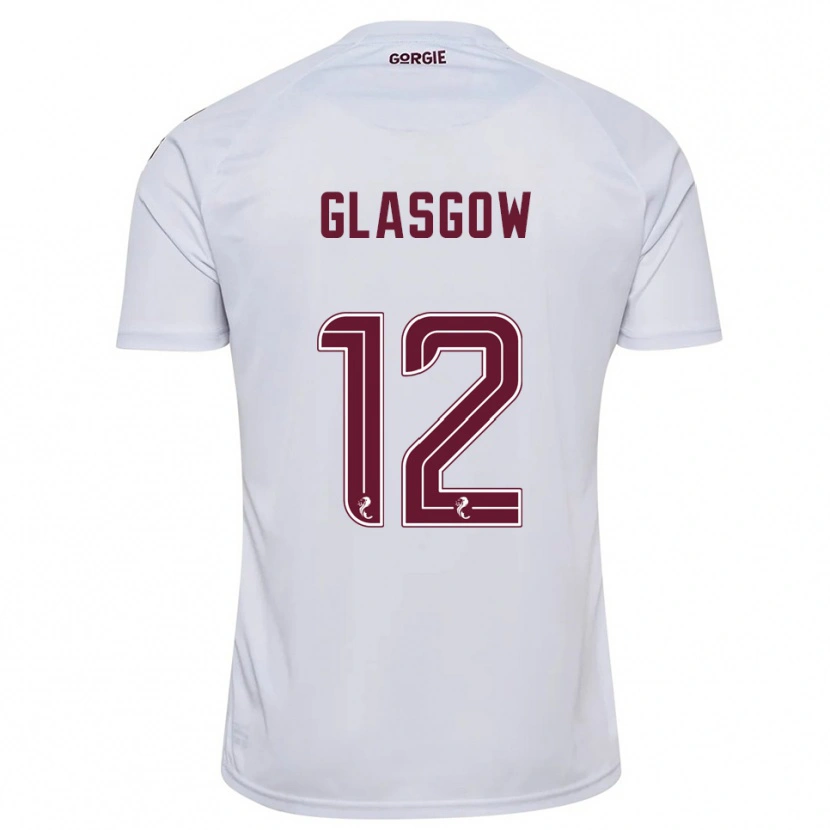 Danxen Damen Euan Glasgow #12 Weiß Burgunderrot Auswärtstrikot Trikot 2025/26 T-Shirt Österreich