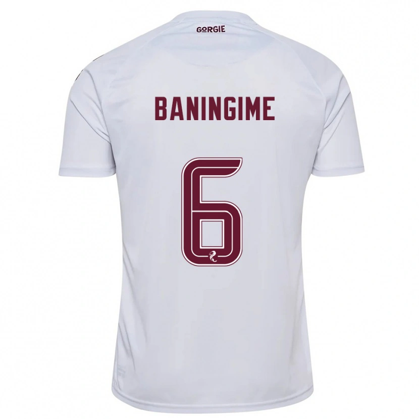 Danxen Damen Beni Baningime #6 Weiß Burgunderrot Auswärtstrikot Trikot 2025/26 T-Shirt Österreich