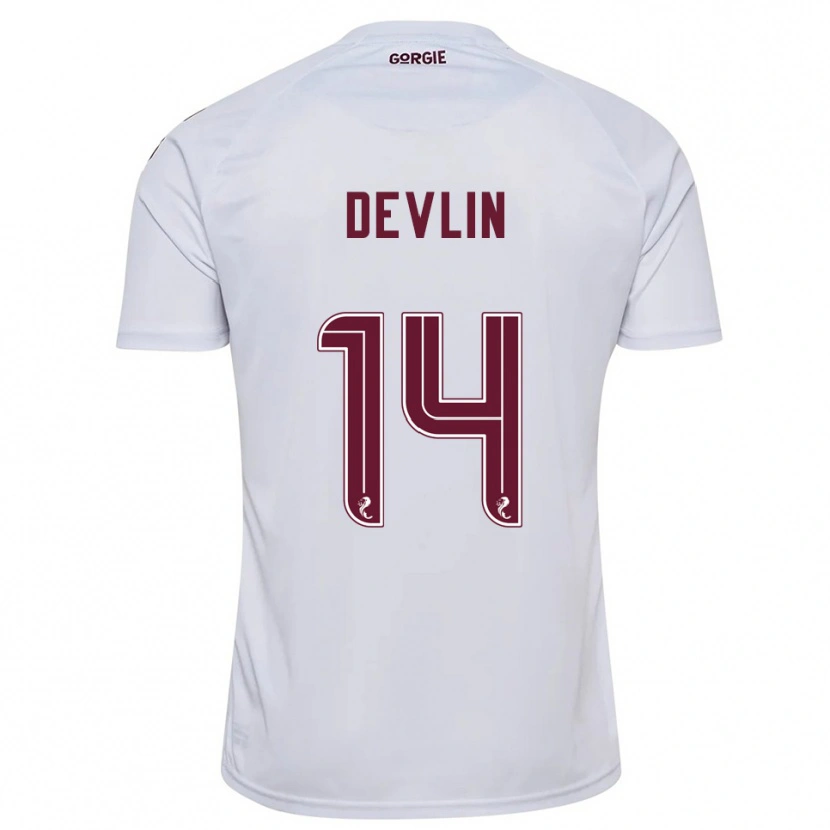 Danxen Damen Cammy Devlin #14 Weiß Burgunderrot Auswärtstrikot Trikot 2025/26 T-Shirt Österreich