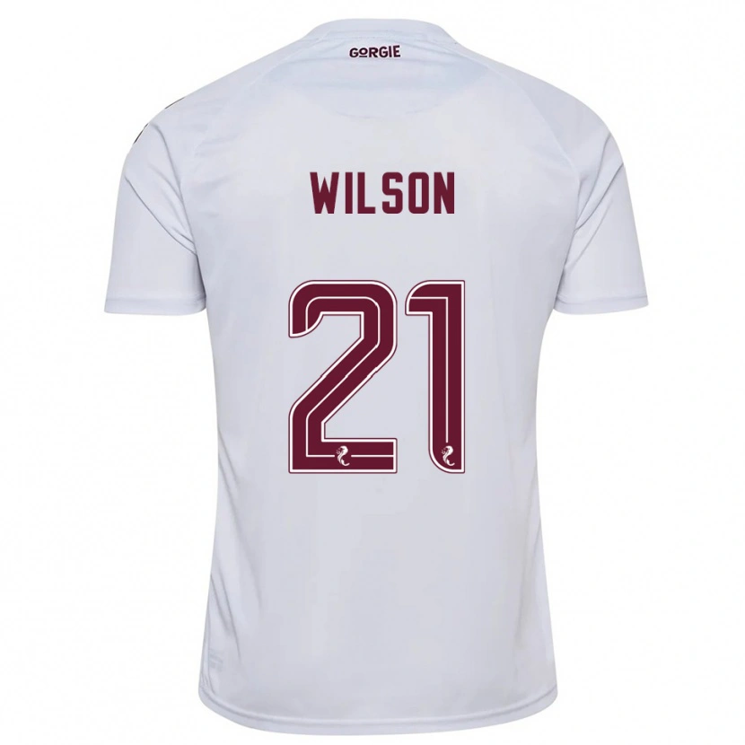 Danxen Damen James Wilson #21 Weiß Burgunderrot Auswärtstrikot Trikot 2025/26 T-Shirt Österreich
