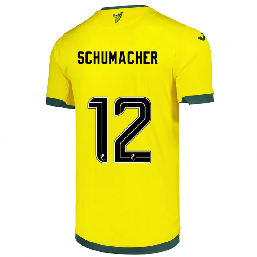 Danxen Damen Noa Schumacher #12 Gelb Grün Auswärtstrikot Trikot 2025/26 T-Shirt Österreich
