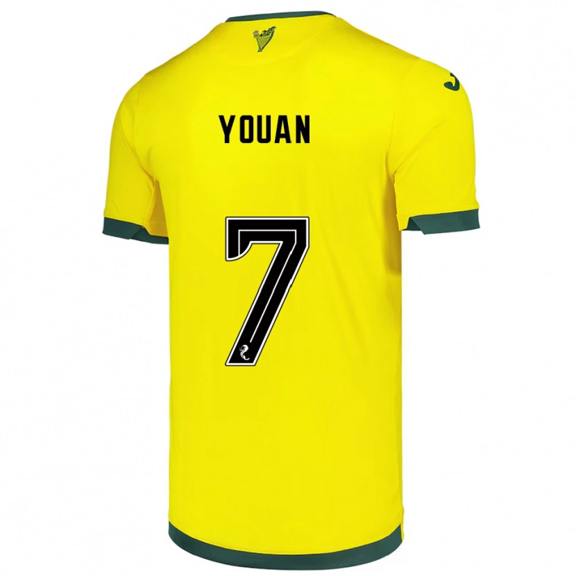 Danxen Damen Élie Youan #7 Gelb Grün Auswärtstrikot Trikot 2025/26 T-Shirt Österreich