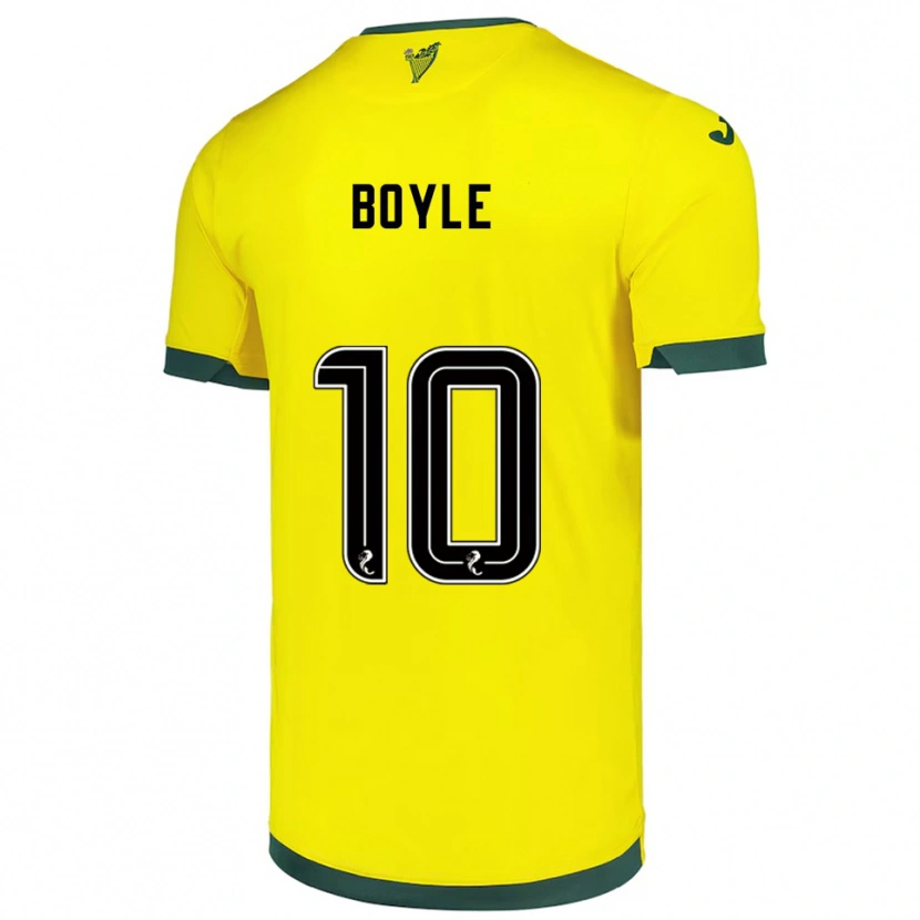 Danxen Damen Martin Boyle #10 Gelb Grün Auswärtstrikot Trikot 2025/26 T-Shirt Österreich