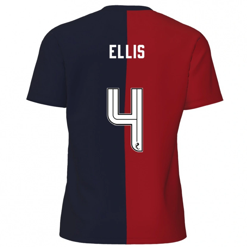 Danxen Damen Ruari Ellis #4 Rot Marine Auswärtstrikot Trikot 2025/26 T-Shirt Österreich