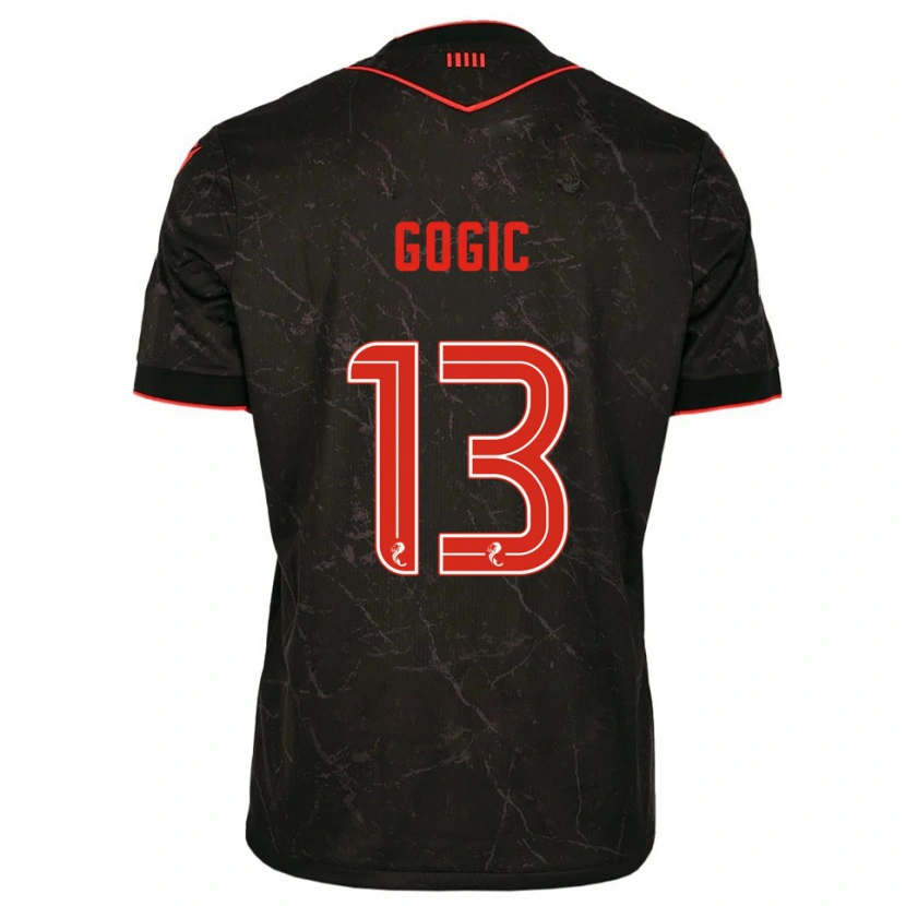 Danxen Damen Alex Gogic #13 Schwarz Rot Auswärtstrikot Trikot 2025/26 T-Shirt Österreich
