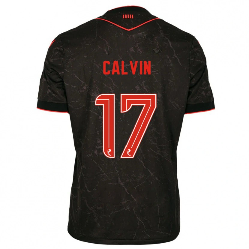 Danxen Damen Jalmaro Calvin #17 Schwarz Rot Auswärtstrikot Trikot 2025/26 T-Shirt Österreich
