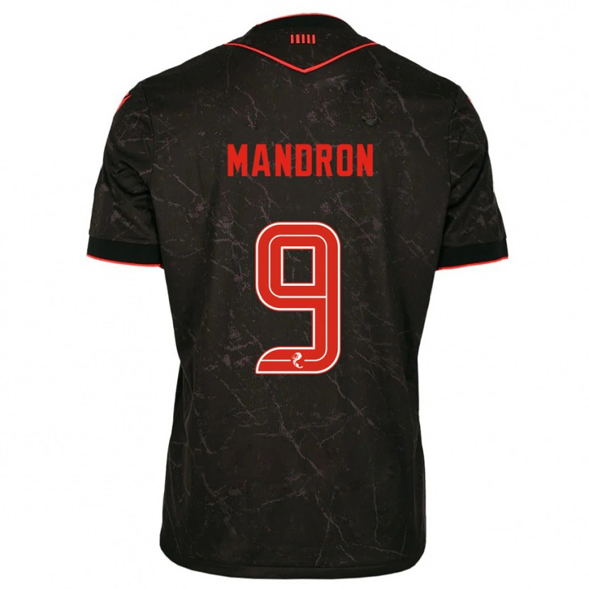 Danxen Damen Mikael Mandron #9 Schwarz Rot Auswärtstrikot Trikot 2025/26 T-Shirt Österreich
