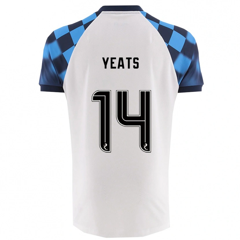 Danxen Damen Finn Yeats #14 Weiß Himmelblau Auswärtstrikot Trikot 2025/26 T-Shirt Österreich