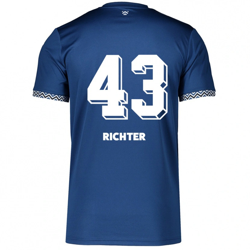 Danxen Kinder Daniel Richter #43 Marineblau Weiß Heimtrikot Trikot 2025/26 T-Shirt Österreich