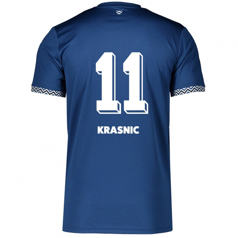 Danxen Kinder Fabiano Krasnic #11 Marineblau Weiß Heimtrikot Trikot 2025/26 T-Shirt Österreich