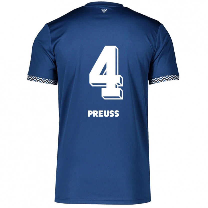 Danxen Kinder Celine Preuß #4 Marineblau Weiß Heimtrikot Trikot 2025/26 T-Shirt Österreich