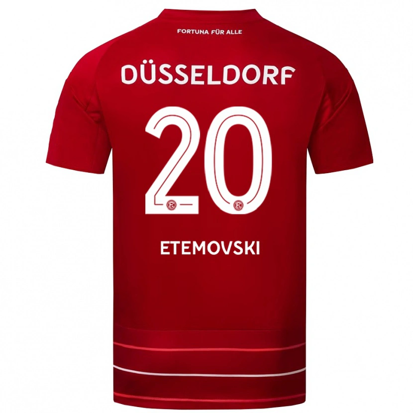 Danxen Kinder Dennis Etemovski #20 Rot Weiß Heimtrikot Trikot 2025/26 T-Shirt Österreich