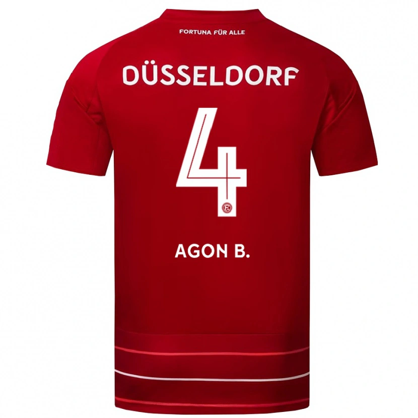 Danxen Kinder Agon Bajrami #4 Rot Weiß Heimtrikot Trikot 2025/26 T-Shirt Österreich