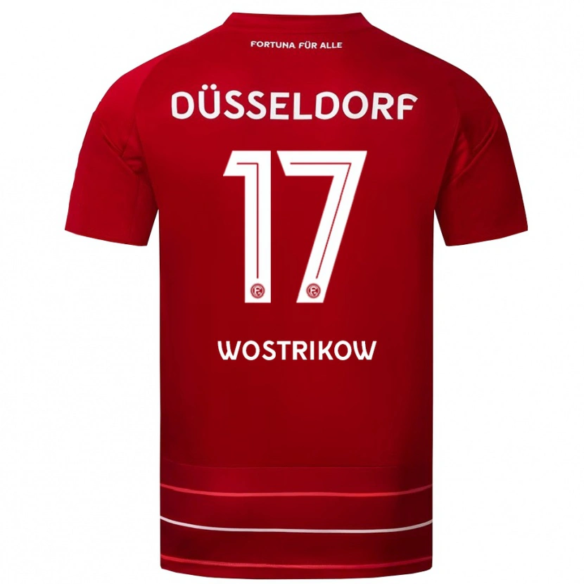 Danxen Kinder Danil Wostrikow #17 Rot Weiß Heimtrikot Trikot 2025/26 T-Shirt Österreich