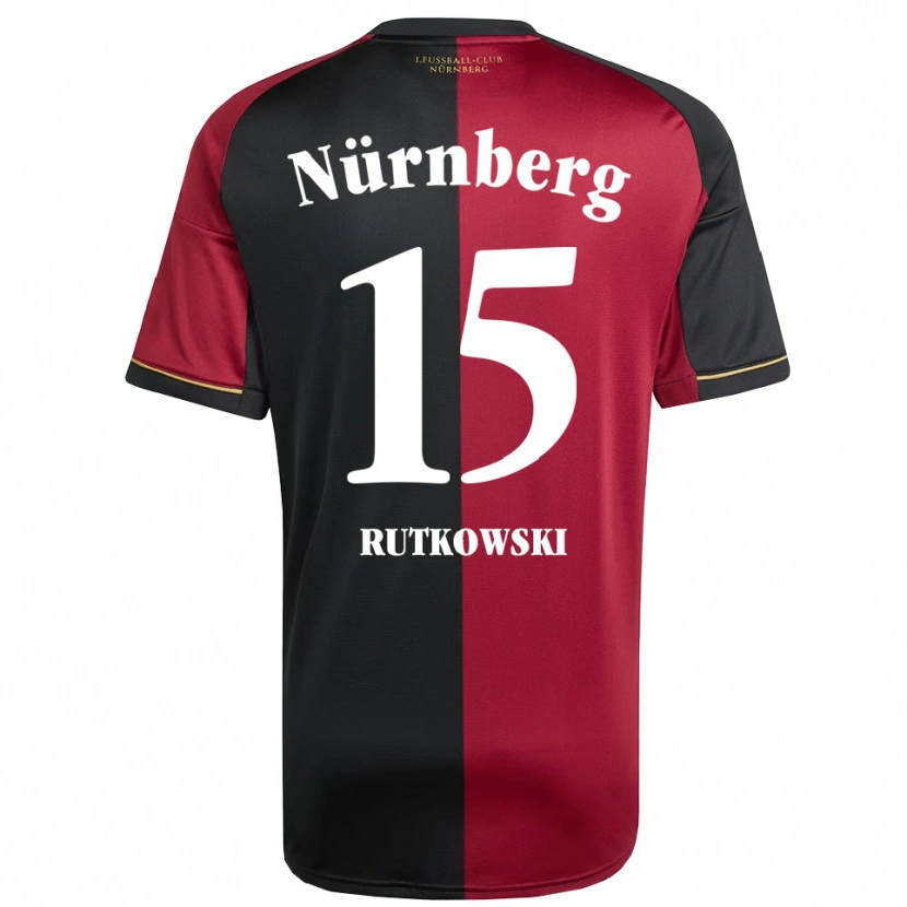 Danxen Kinder Nicolas Rutkowski #15 Burgunder Schwarz Heimtrikot Trikot 2025/26 T-Shirt Österreich