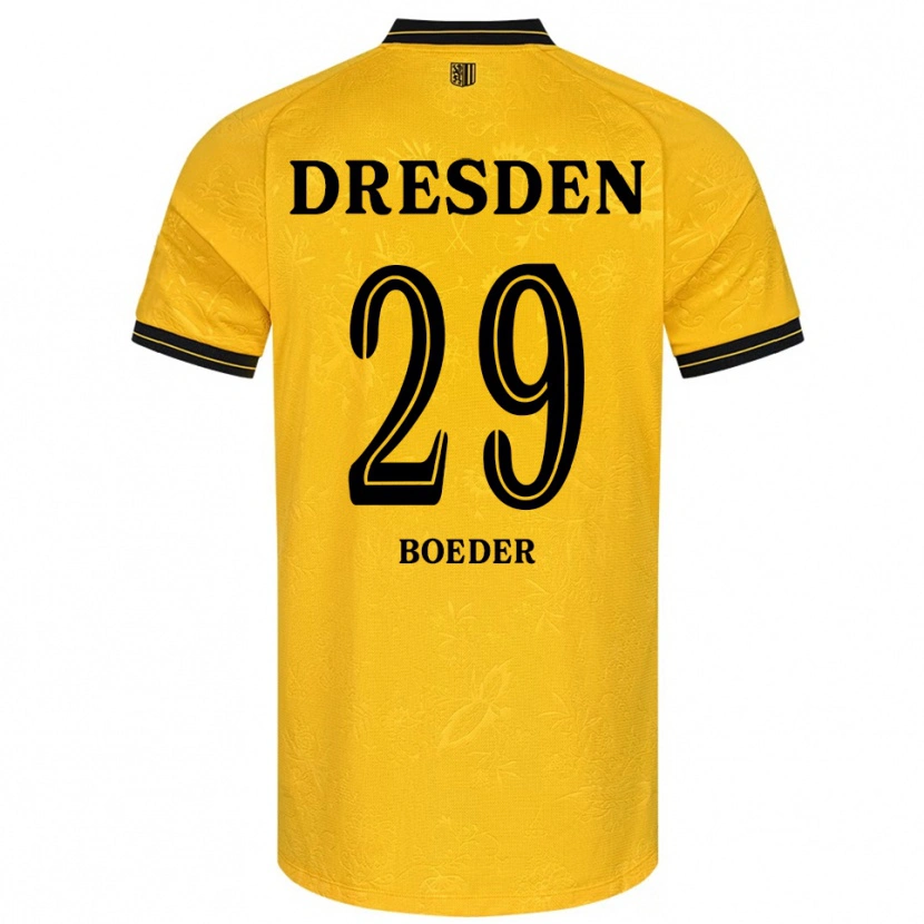 Danxen Kinder Lukas Boeder #29 Gelb Schwarz Heimtrikot Trikot 2025/26 T-Shirt Österreich