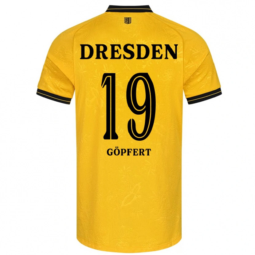 Danxen Kinder Fabius-Leander Göpfert #19 Gelb Schwarz Heimtrikot Trikot 2025/26 T-Shirt Österreich