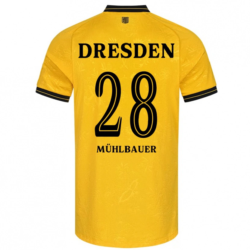 Danxen Kinder Aron Mühlbauer #28 Gelb Schwarz Heimtrikot Trikot 2025/26 T-Shirt Österreich