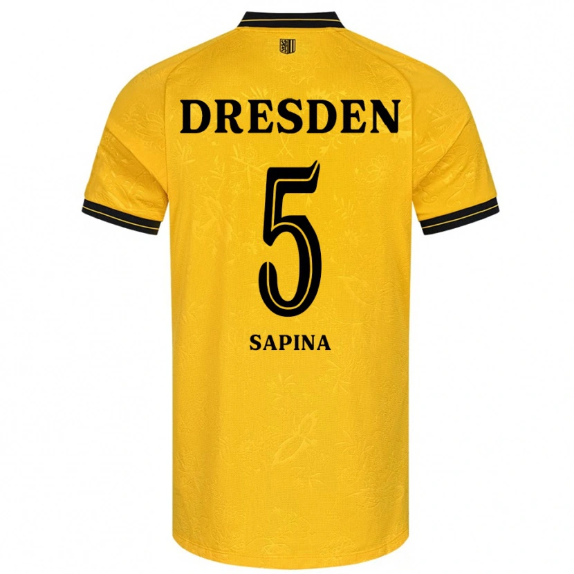Danxen Kinder Vinko Sapina #5 Gelb Schwarz Heimtrikot Trikot 2025/26 T-Shirt Österreich