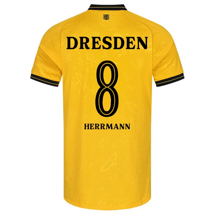 Danxen Kinder Luca Herrmann #8 Gelb Schwarz Heimtrikot Trikot 2025/26 T-Shirt Österreich