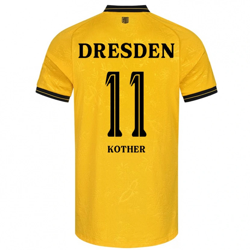 Danxen Kinder Dominik Kother #11 Gelb Schwarz Heimtrikot Trikot 2025/26 T-Shirt Österreich