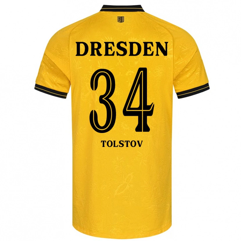 Danxen Kinder Maik Tolstov #34 Gelb Schwarz Heimtrikot Trikot 2025/26 T-Shirt Österreich