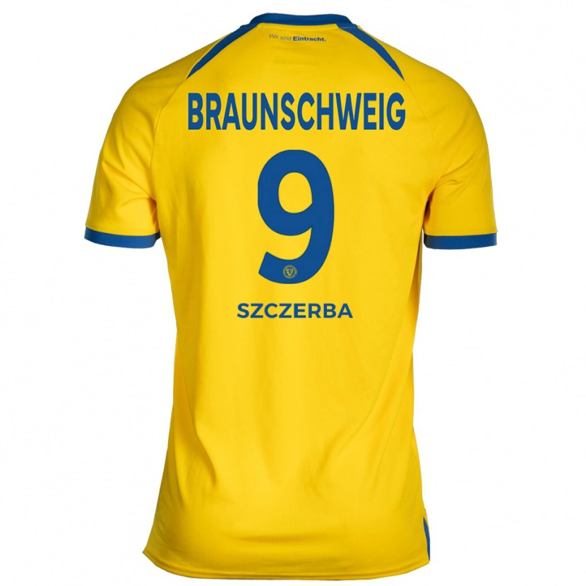 Danxen Kinder Kacper Szczerba #9 Gelb Blau Heimtrikot Trikot 2025/26 T-Shirt Österreich