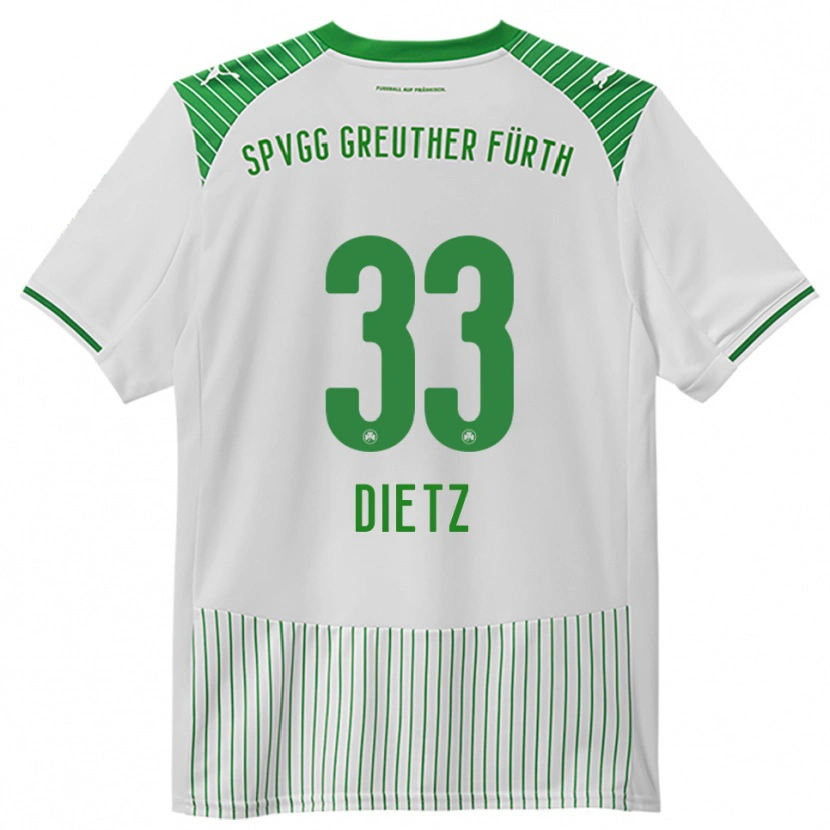 Danxen Kinder Maximilian Dietz #33 Weiß Grün Heimtrikot Trikot 2025/26 T-Shirt Österreich