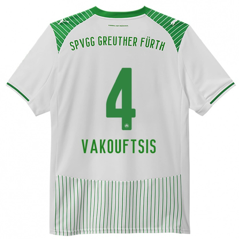 Danxen Kinder Nikolaos Vakouftsis #4 Weiß Grün Heimtrikot Trikot 2025/26 T-Shirt Österreich