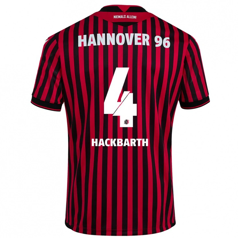 Danxen Kinder Celina Hackbarth #4 Rot Schwarz Heimtrikot Trikot 2025/26 T-Shirt Österreich