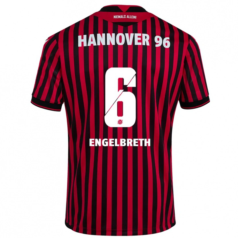 Danxen Kinder Noah Engelbreth #6 Rot Schwarz Heimtrikot Trikot 2025/26 T-Shirt Österreich