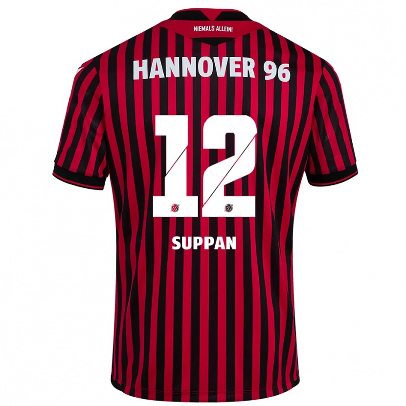 Danxen Kinder Jannik Suppan #12 Rot Schwarz Heimtrikot Trikot 2025/26 T-Shirt Österreich