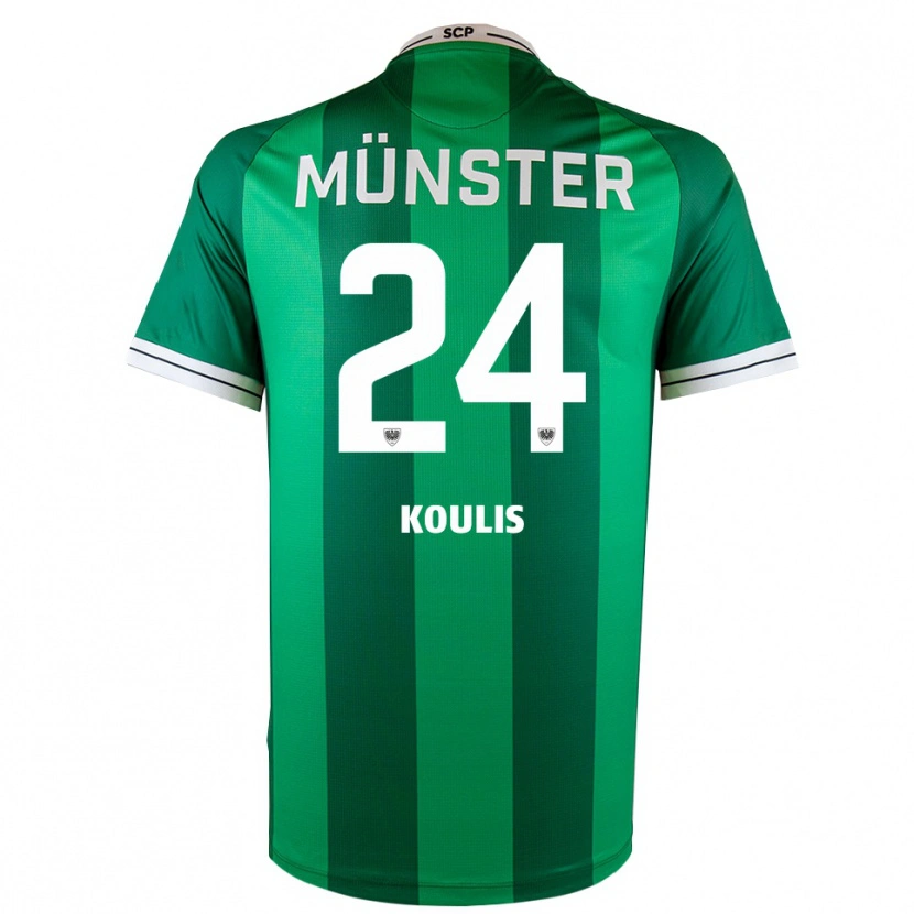 Danxen Kinder Niko Koulis #24 Grün Weiß Heimtrikot Trikot 2025/26 T-Shirt Österreich