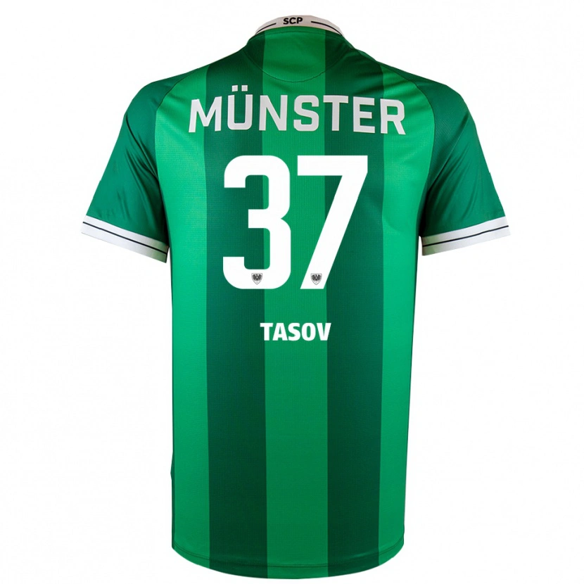 Danxen Kinder Leon Tasov #37 Grün Weiß Heimtrikot Trikot 2025/26 T-Shirt Österreich
