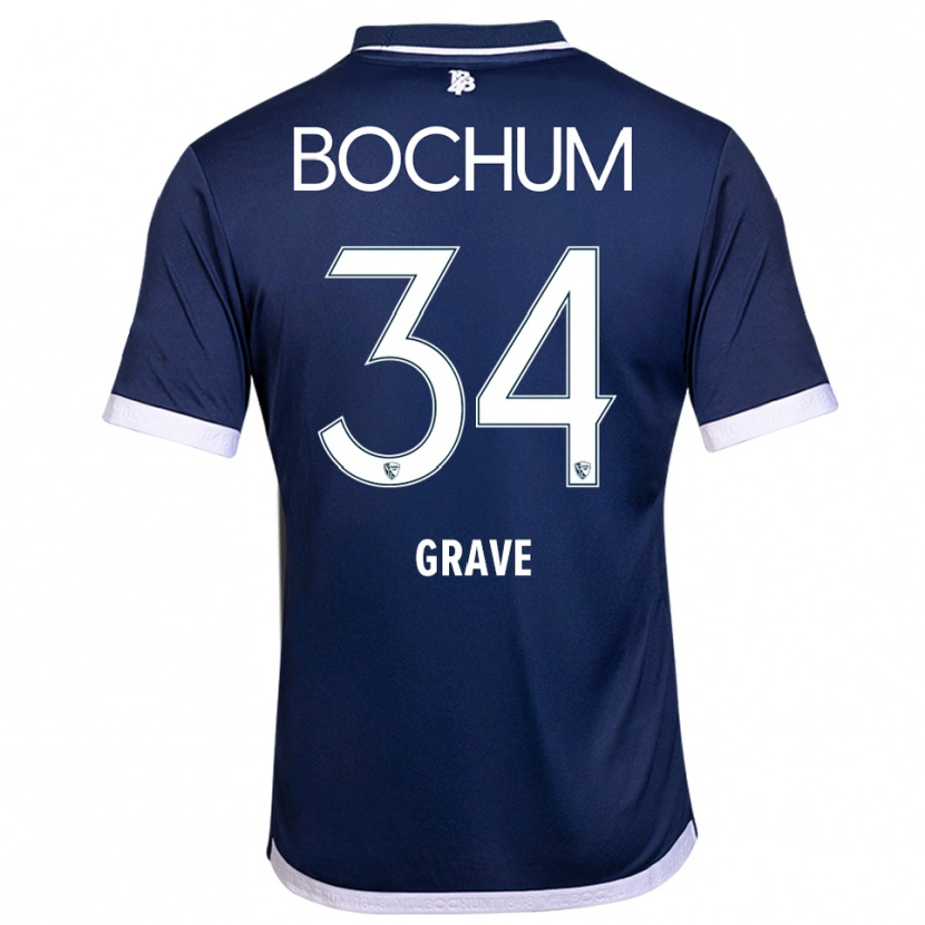 Danxen Kinder Paul Grave #34 Marineblau Weiß Heimtrikot Trikot 2025/26 T-Shirt Österreich