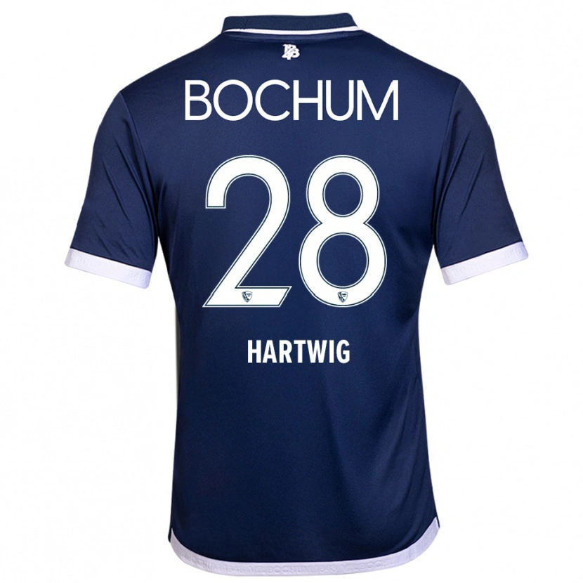 Danxen Kinder Luis Hartwig #28 Marineblau Weiß Heimtrikot Trikot 2025/26 T-Shirt Österreich