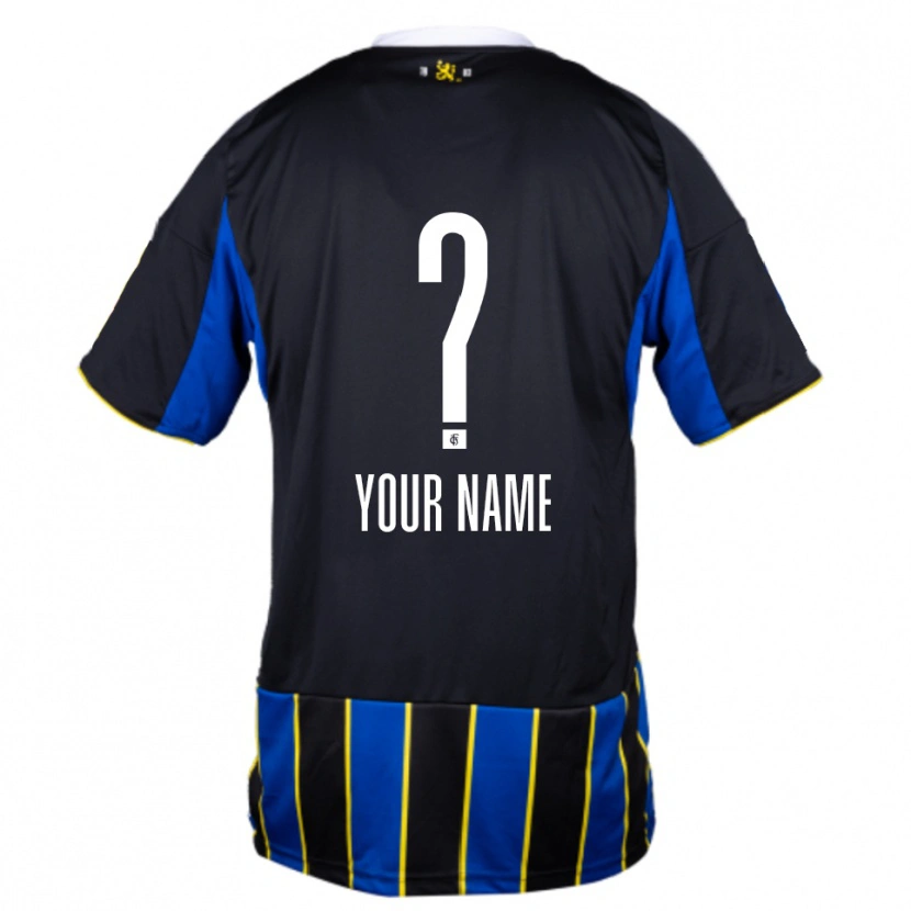 Danxen Kinder Ihren Namen #0 Blau Schwarz Gelb Heimtrikot Trikot 2025/26 T-Shirt Österreich