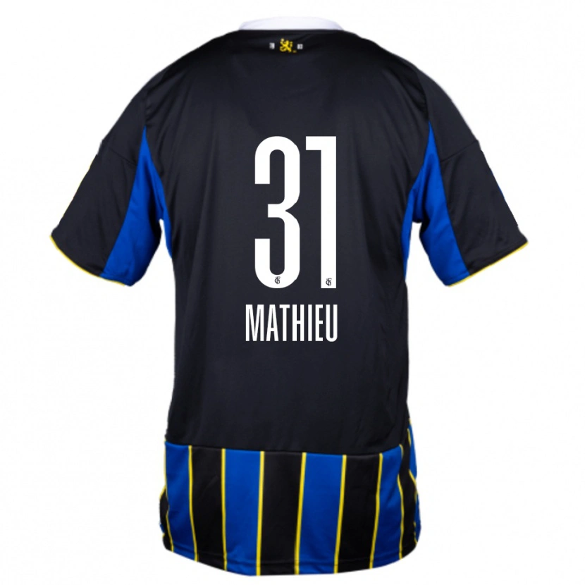Danxen Kinder Sammy Mathieu #31 Blau Schwarz Gelb Heimtrikot Trikot 2025/26 T-Shirt Österreich