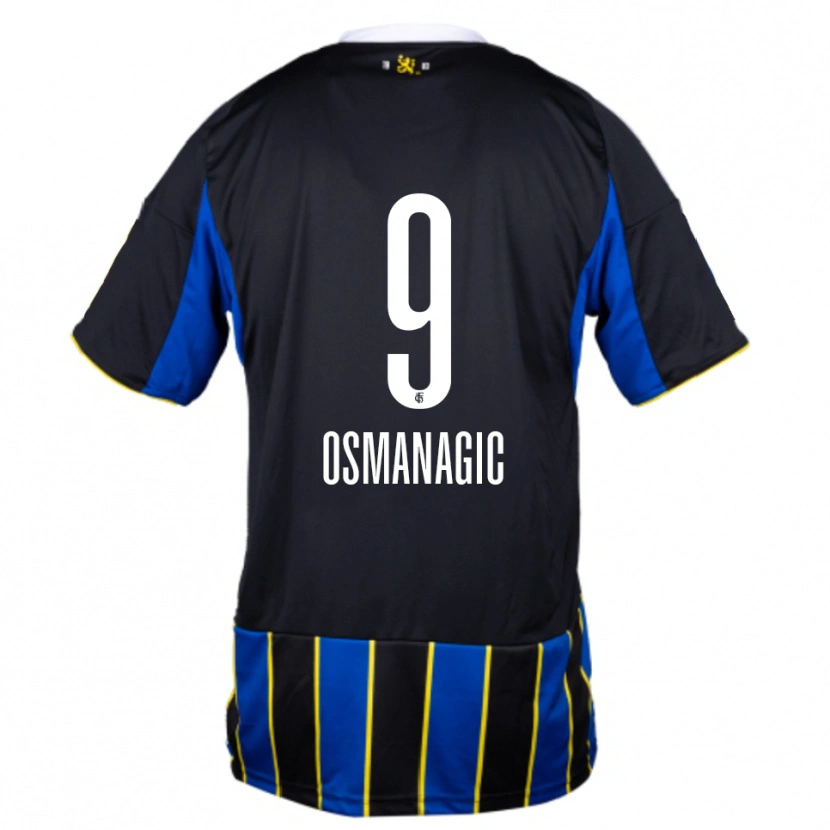 Danxen Kinder Zinedin Osmanagic #9 Blau Schwarz Gelb Heimtrikot Trikot 2025/26 T-Shirt Österreich