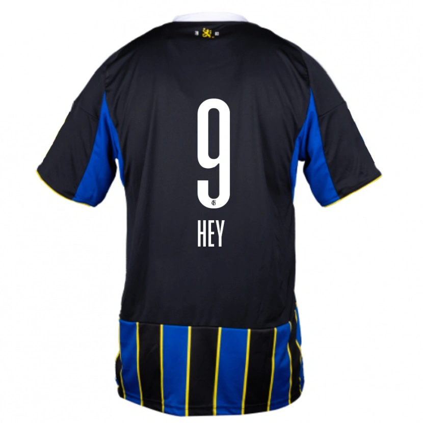 Danxen Kinder Janis Hey #9 Blau Schwarz Gelb Heimtrikot Trikot 2025/26 T-Shirt Österreich