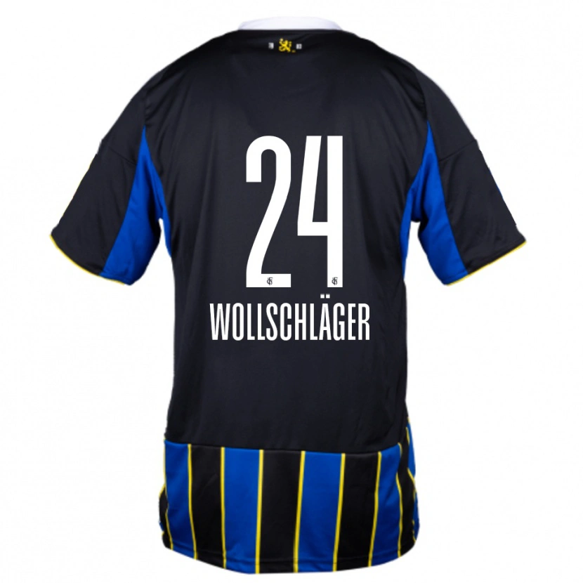 Danxen Kinder Luca Wollschläger #24 Blau Schwarz Gelb Heimtrikot Trikot 2025/26 T-Shirt Österreich