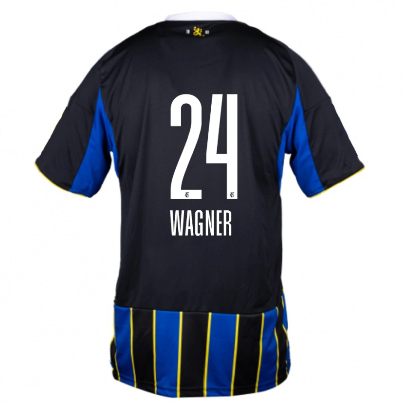 Danxen Kinder Emma Wagner #24 Blau Schwarz Gelb Heimtrikot Trikot 2025/26 T-Shirt Österreich